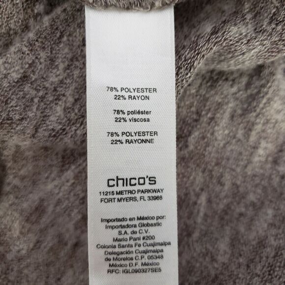 Chicos Womens Sweater Size 0 Small Cowl Neck Pullover Lightweight Marled Green - Picture 8 of 10